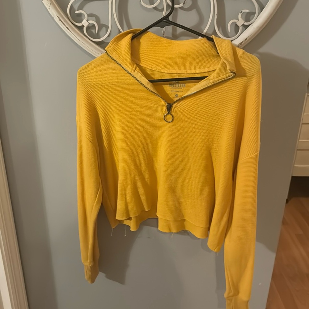 Hollister yellow quarter zip “Boyfriend Tee”